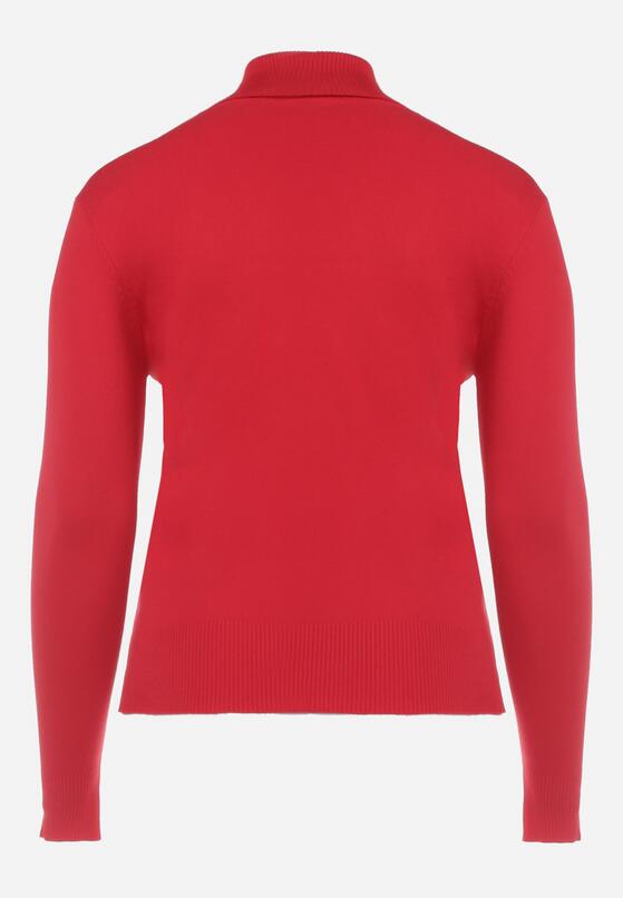 Czerwony Sweter z Golfem Sazerna 7