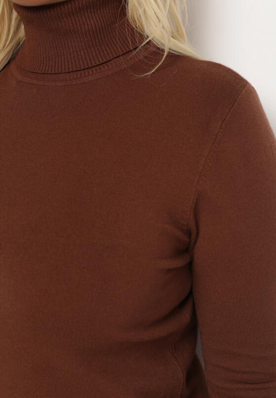 Brązowy Sweter z Golfem Sazerna 5