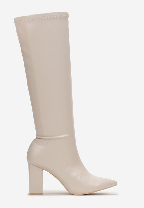 Beżowe Kozaki na Słupku Korrda 3