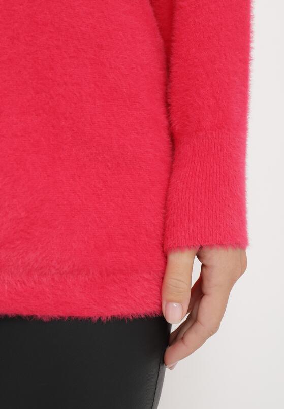 Różowy Sweter z Luźnymi Rękawami Typu Nietoperz Mevinla 5