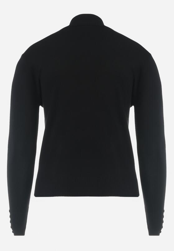 Czarny Golf z Długim Rękawem i Ozdobnymi Guzikami Minu 7