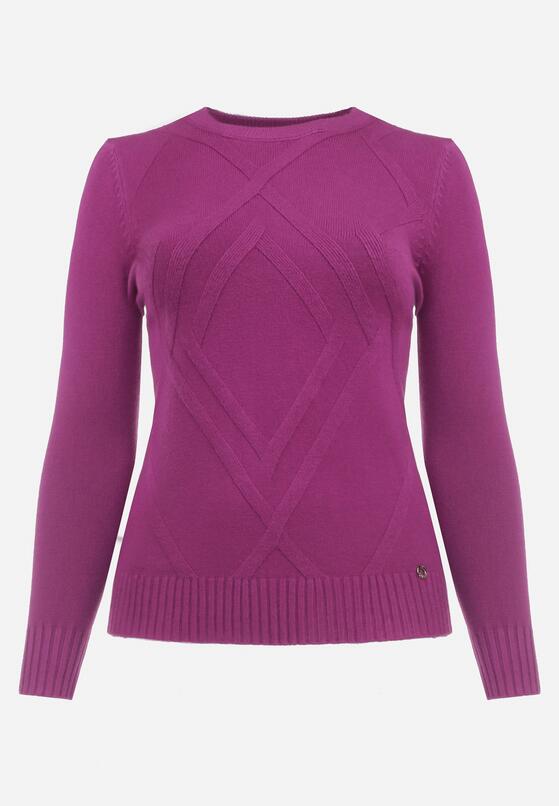 Fioletowy Sweter z Przeszyciami Maialle 6