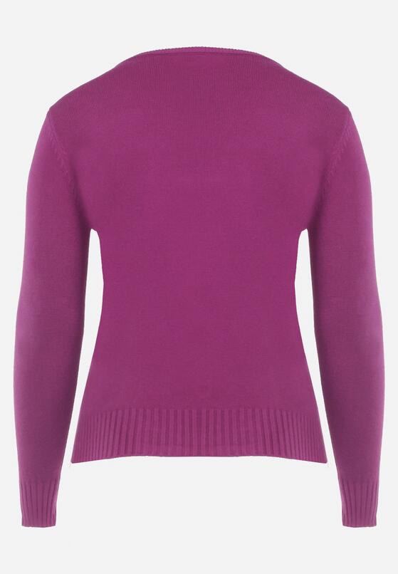 Fioletowy Sweter z Przeszyciami Maialle 7
