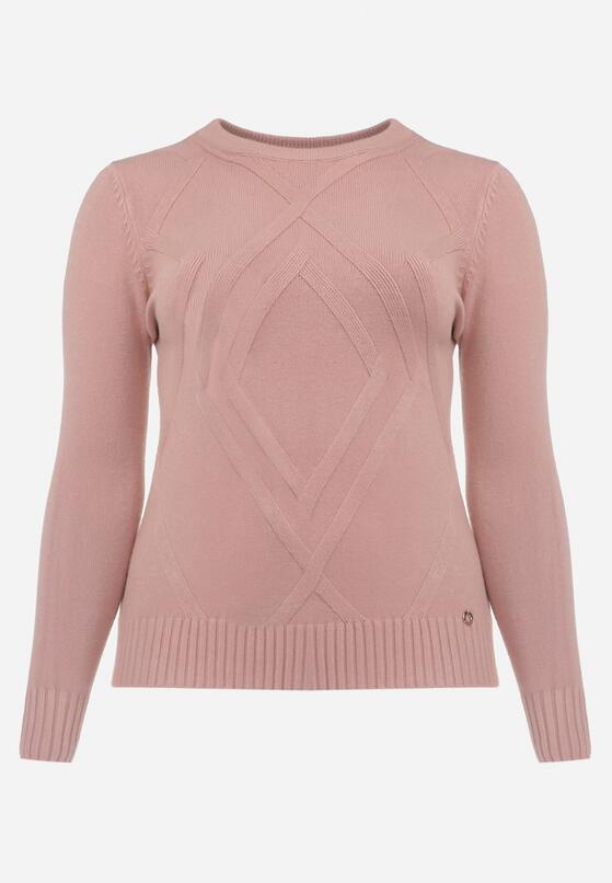 Jasnoróżowy Sweter z Przeszyciami Maialle 6