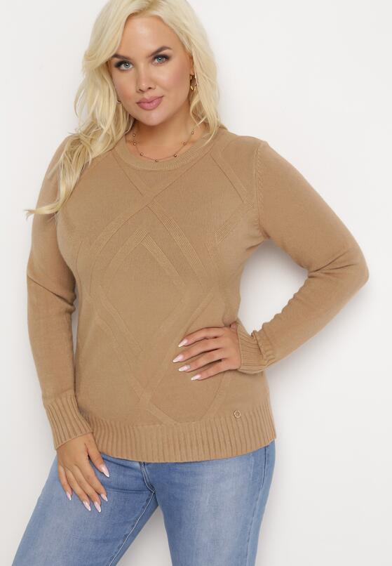 Brązowy Sweter z Przeszyciami Maialle 1
