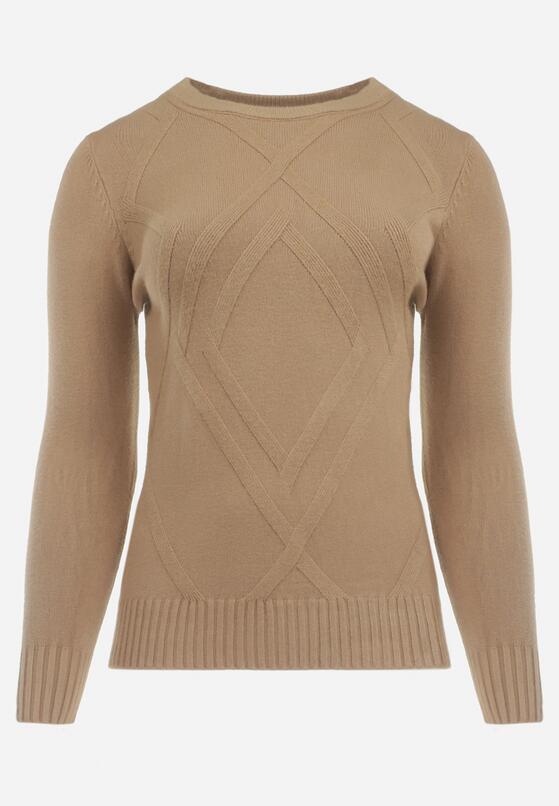 Brązowy Sweter z Przeszyciami Maialle 6
