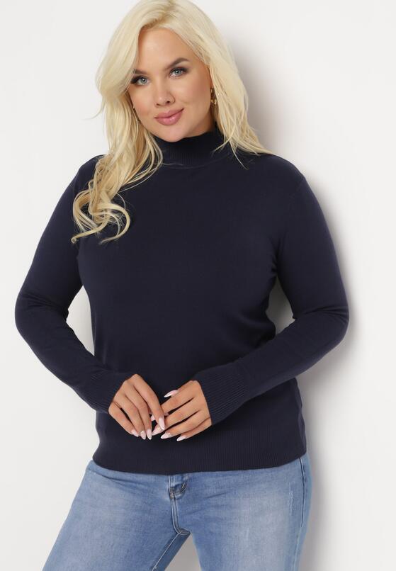 Granatowy Sweter z Golfem Erimessa 1