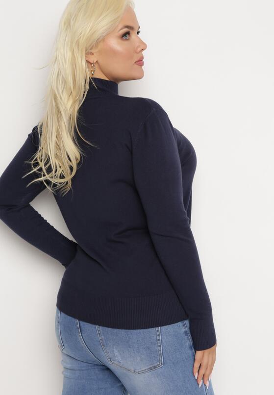 Granatowy Sweter z Golfem Erimessa 3