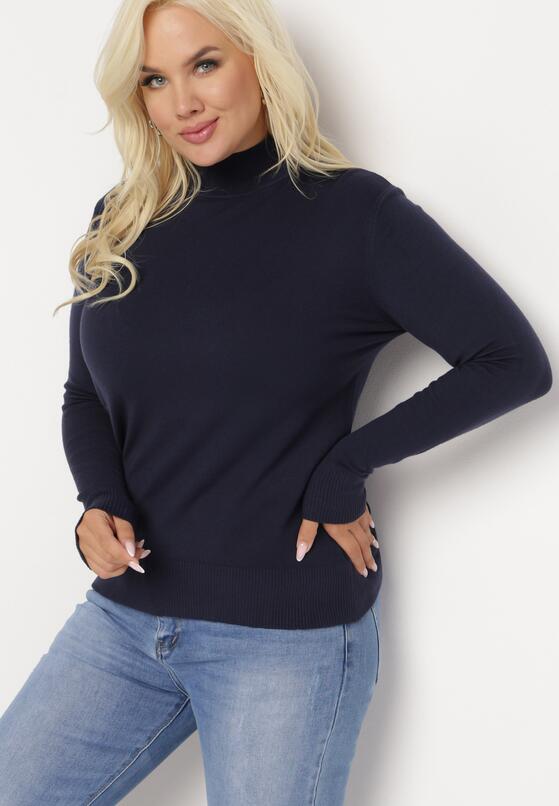 Granatowy Sweter z Golfem Erimessa 4