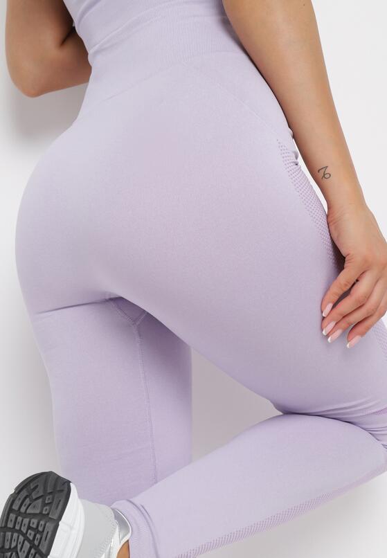 Fioletowy 3-częściowy Komplet Sportowy Bluza Top i Legginsy Oviona 5