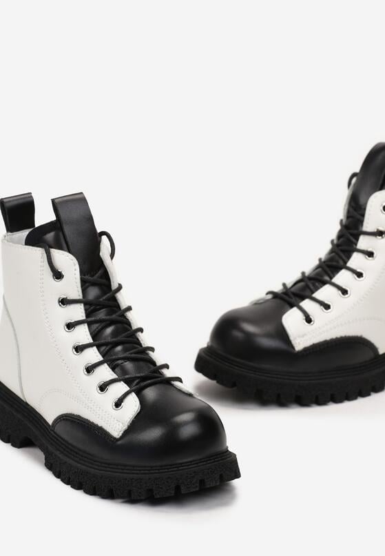 Biało-Czarne Botki Workery Guree 3