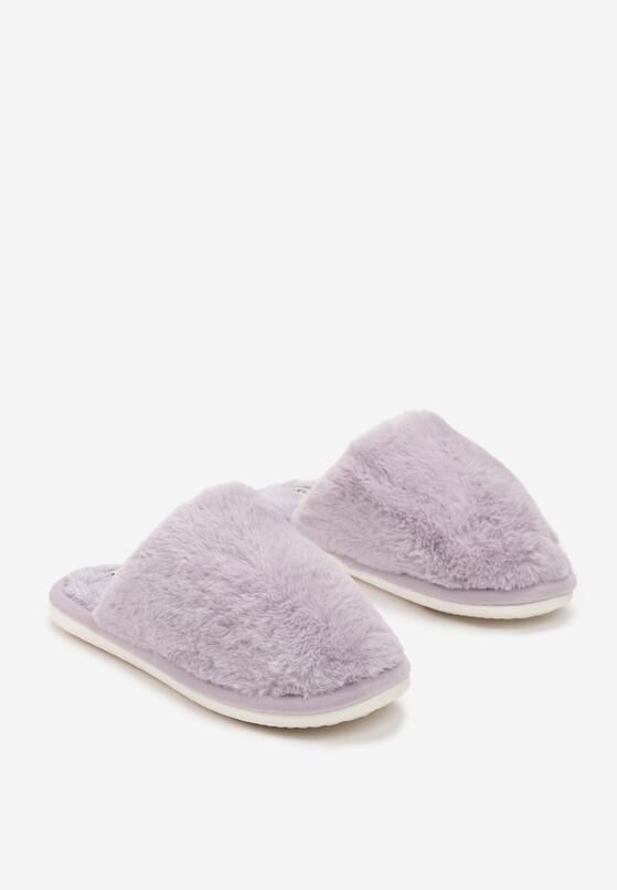 Fioletowe Kapcie z Futerkiem Slavelma 4