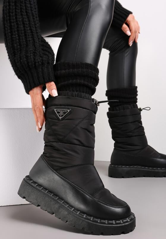 Czarne Śniegowce z Szerokim Pikowaniem i Ściągaczem Dasmenn 2