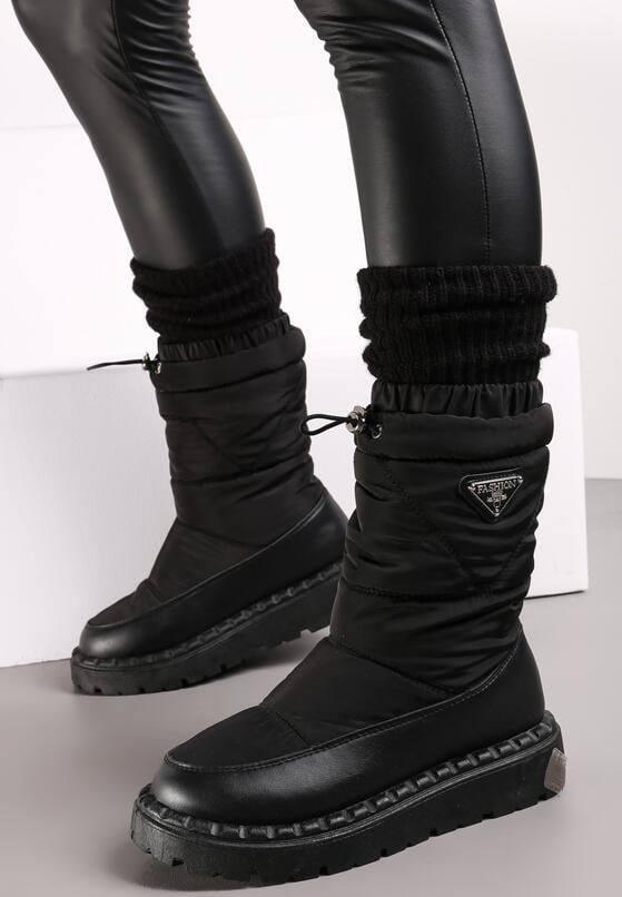 Czarne Śniegowce z Szerokim Pikowaniem i Ściągaczem Dasmenn 1