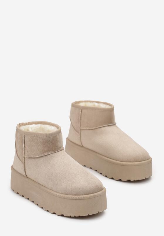 Beżowe Śniegowce na Platformie Erella 4