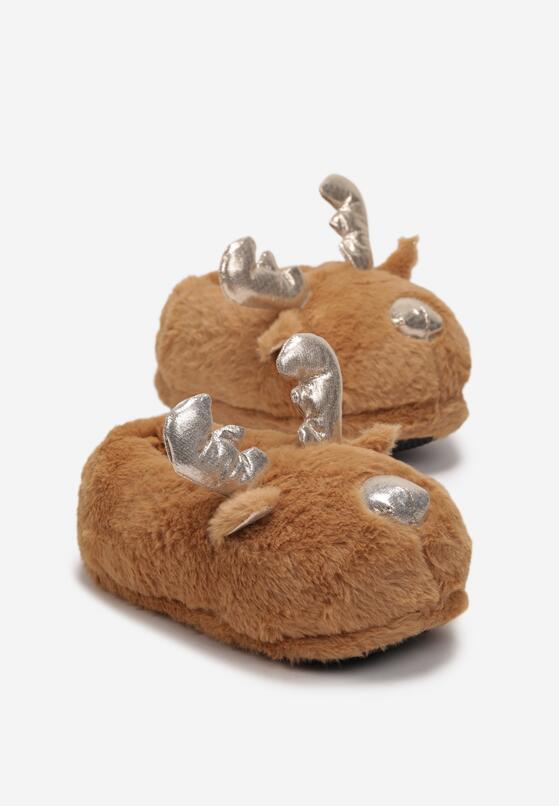 Ciemnobeżowe Kapcie Futrzane z Ozdobnymi Uszami Aporava 4