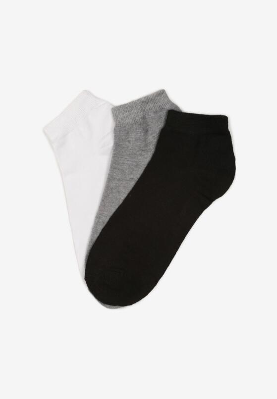 Czarno-Białe 3-pack Skarpety do Kostki z Elastycznej Bawełny Seolna 2