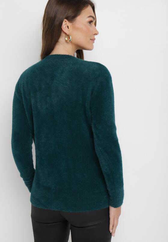 Ciemnozielony Puchaty Sweter Wełniany Helmintts 3