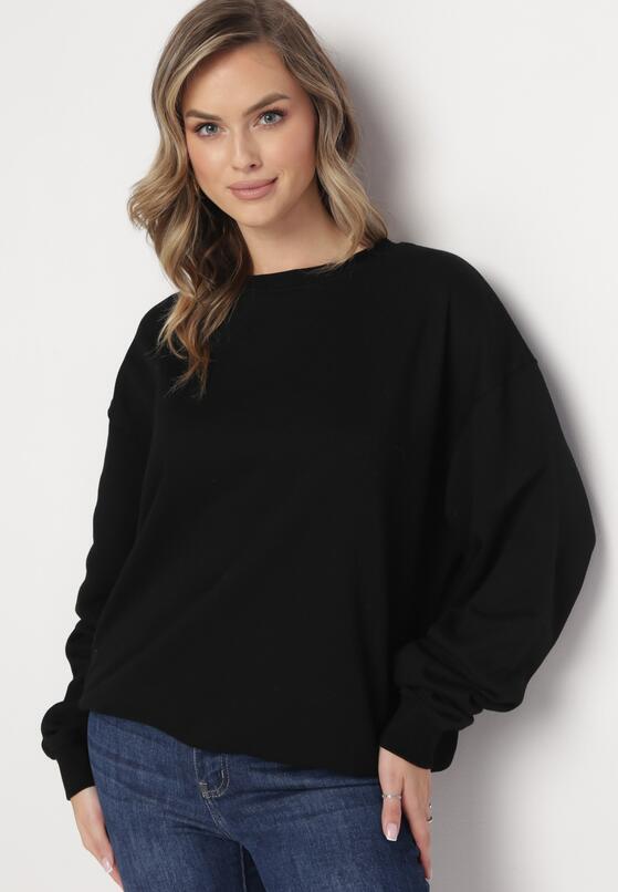 Czarna Ocieplana Bluza Oversize Lhea 1