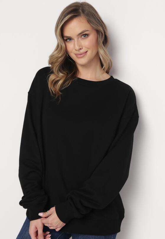 Czarna Ocieplana Bluza Oversize Lhea 2