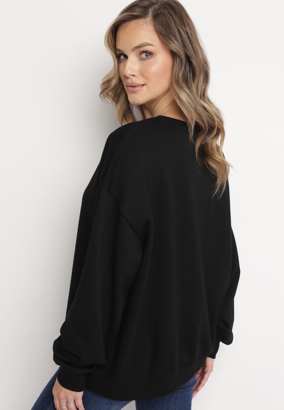 Czarna Ocieplana Bluza Oversize Lhea 3