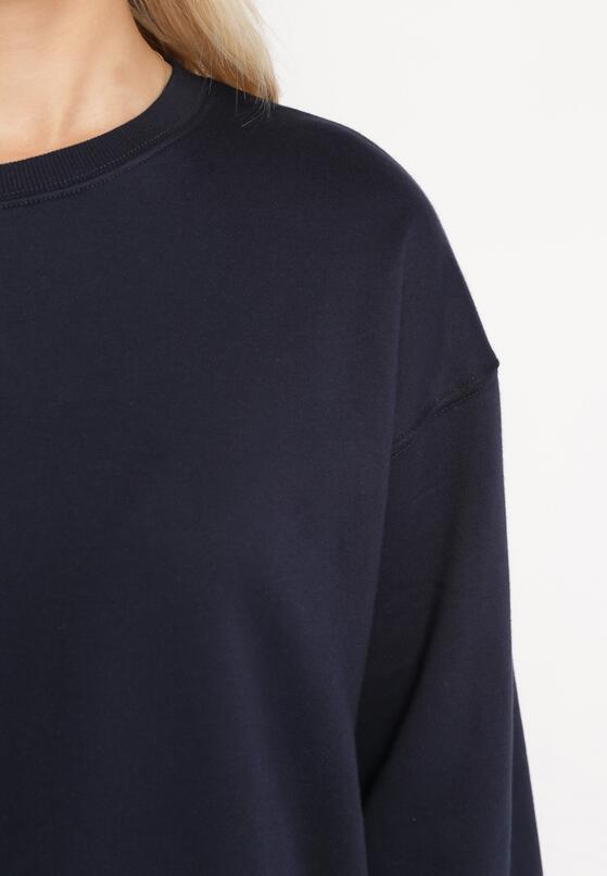 Granatowa Ocieplana Bluza Oversize Lhea 5