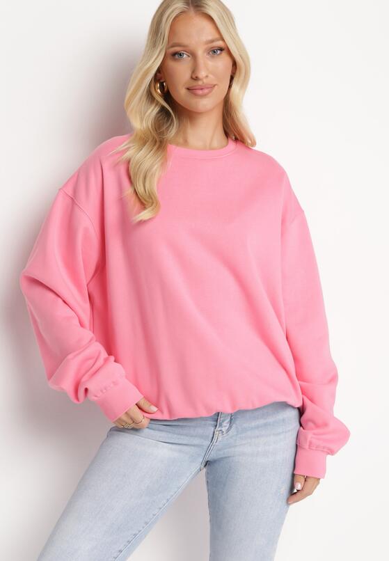 Różowa Ocieplana Bluza Oversize Lhea 1