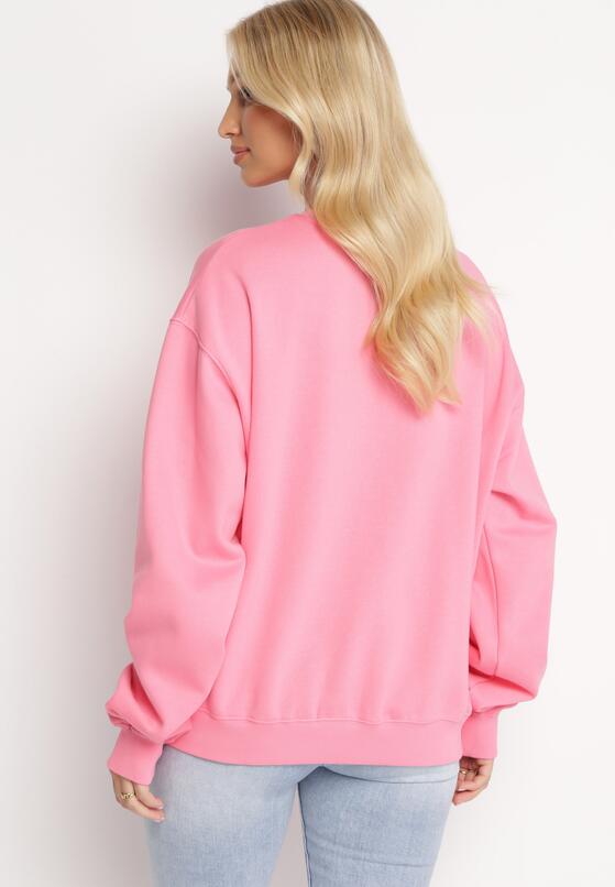 Różowa Ocieplana Bluza Oversize Lhea 3