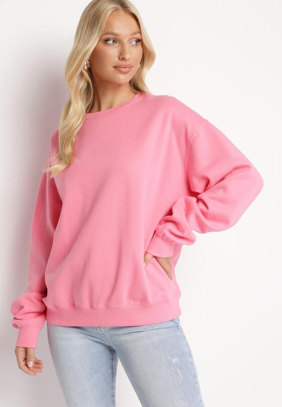 Różowa Ocieplana Bluza Oversize Lhea 4