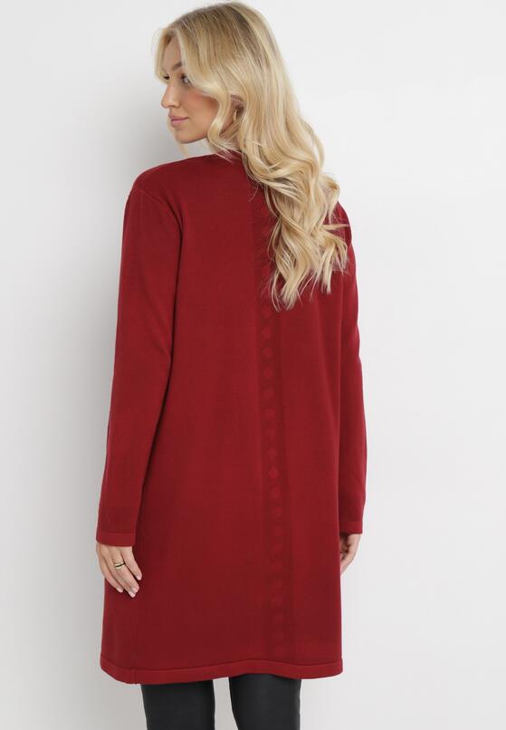 Bordowy Kardigan Niezapinany Santtase 3