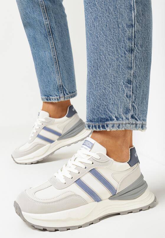 Sneakers Bej cu albastru 2