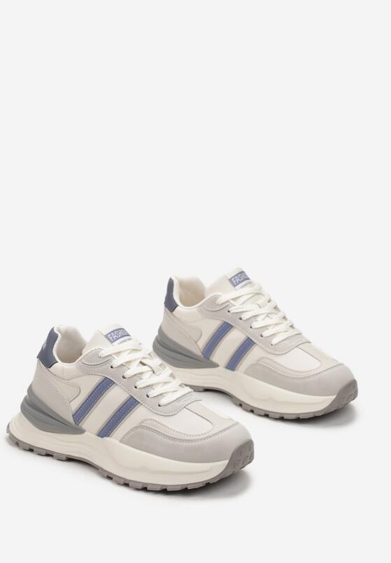 Sneakers Bej cu albastru 4