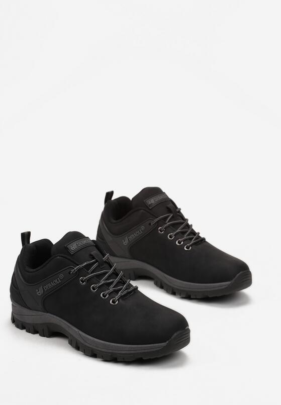 Czarne Buty Trekkingowe z Krótką Sznurowaną Cholewką Apodite 2