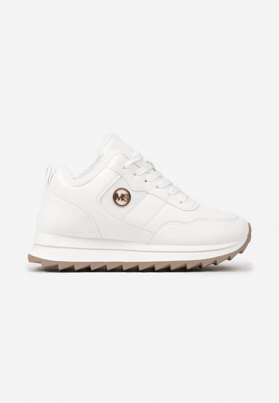 Białe Sneakersy na Platformie z Futerkiem Egiapia 5