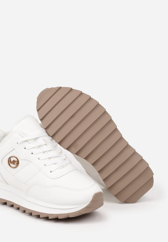 Białe Sneakersy na Platformie z Futerkiem Egiapia 7