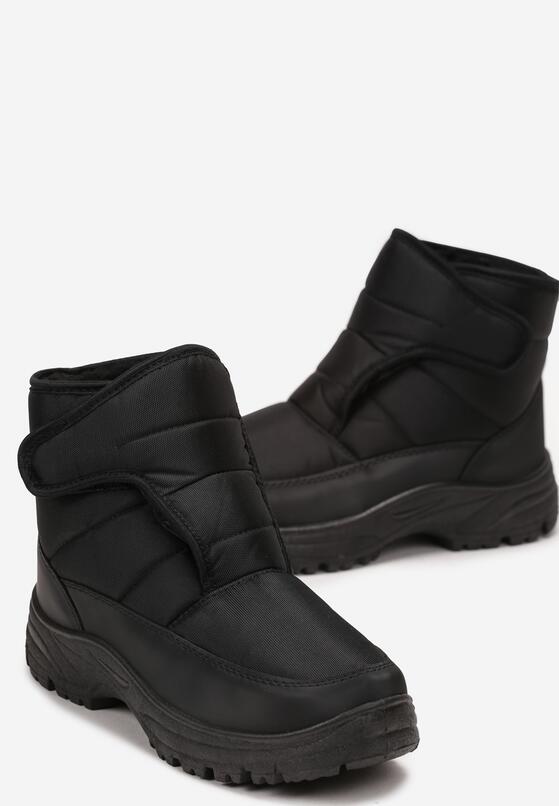Czarne Botki Śniegowce na Grubej Podeszwie Astieus 3