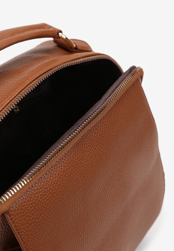 Brązowa Torebka na Ramię z Klapą i Regulowanym Paskiem Ongiss 3