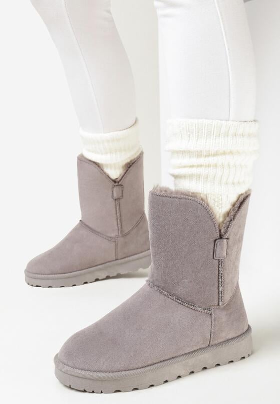 Szare Śniegowce za Kostkę z Wycięciami Prahu 2