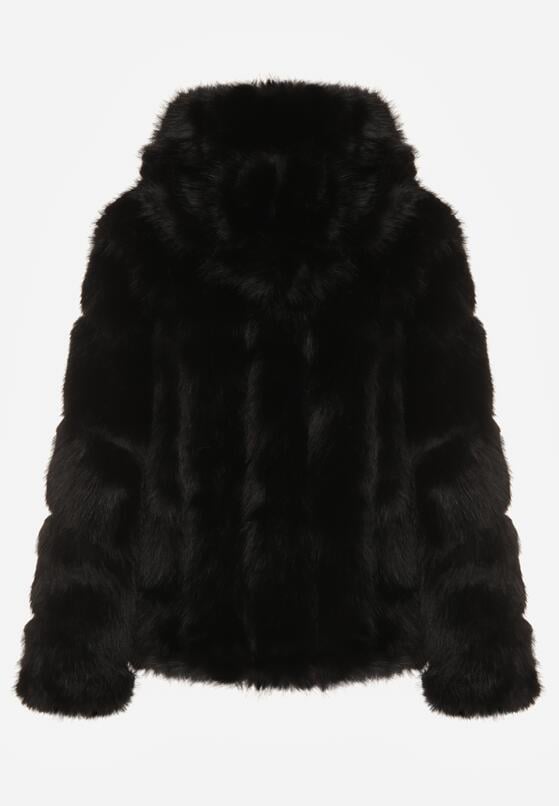 Czarna Futrzana Kurtka z Kapturem Daviella 7