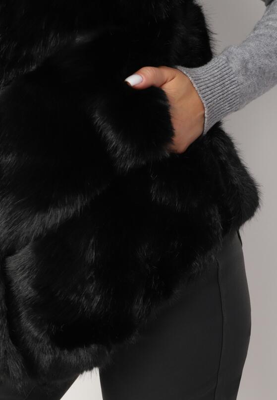 Czarna Futrzana Kamizelka z Wstawkami Sasireka 5