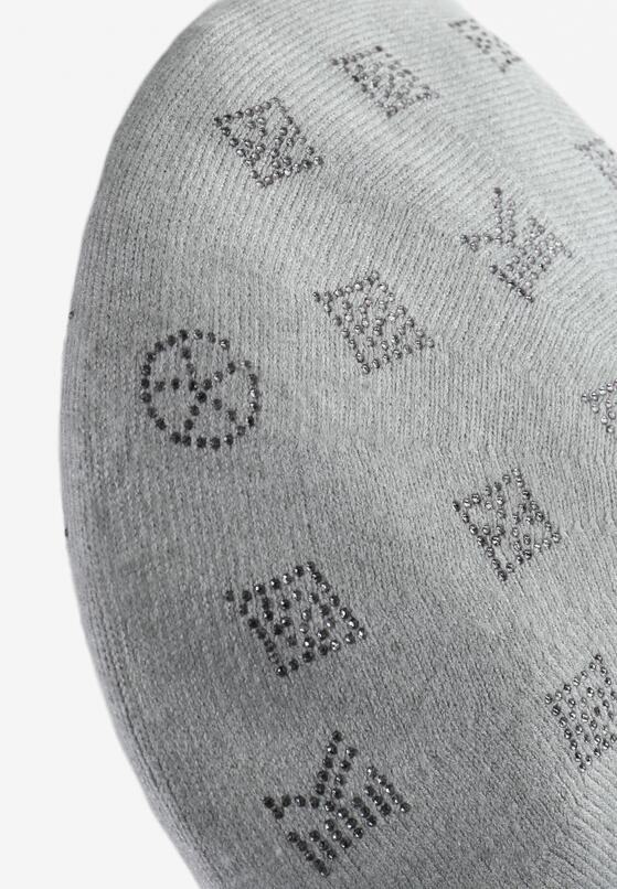 Jasnoszara Czapka Beret w Cyrkonie Nanto 2