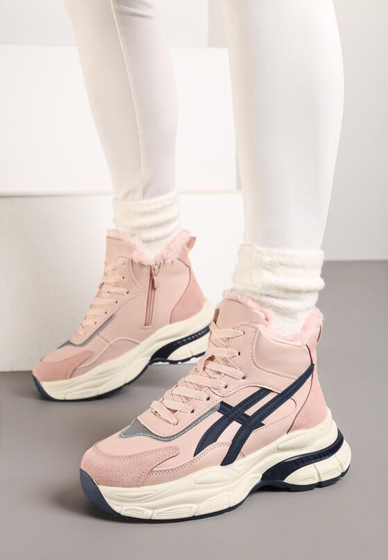 Różowe Sneakersy za Kostkę na Platformie Eloriane 3