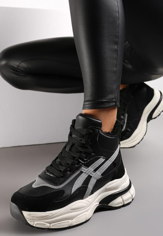 Czarne Sneakersy za Kostkę na Platformie Eloriane 2