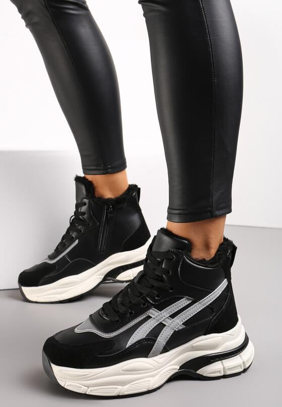 Czarne Sneakersy za Kostkę na Platformie Eloriane 1