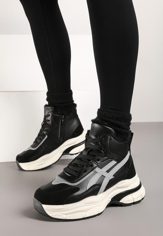 Czarne Sneakersy za Kostkę na Platformie Eloriane 3
