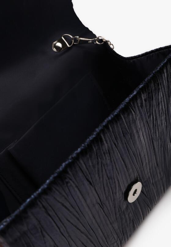 Granatowa Mała Torebka Metaliczna z Rączką Ventori 3