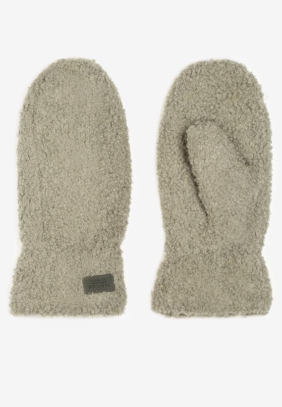 Zielone Rękawiczki z Dzianiny z Teksturą Jednym Palcem Syliase 1