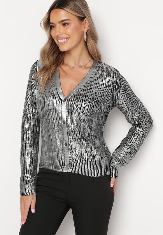 Cardigan Argintiu 2