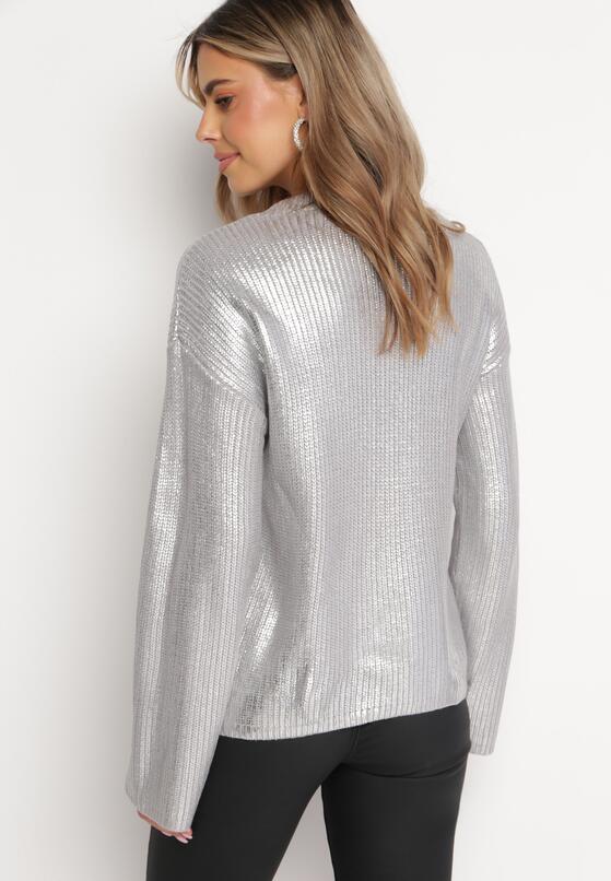 Srebrny Połyskujący Sweter Zerinna 3