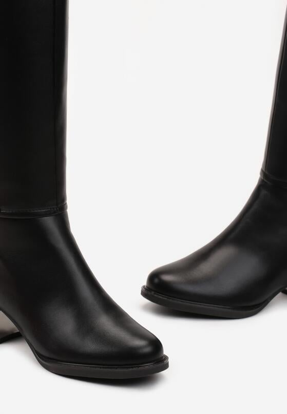 Fekete Lapossarkú csizma 6